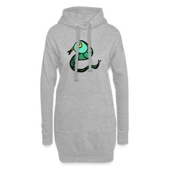 Schlange Reptilien Kinder - Hoodie-Kleid - Grau meliert - Vorne
