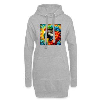 Papagei - Hoodie-Kleid - Grau meliert - Vorne