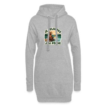 Je peux pas j'ai pêche - Sweat-shirt à capuche long Femme - gris chiné - Devant