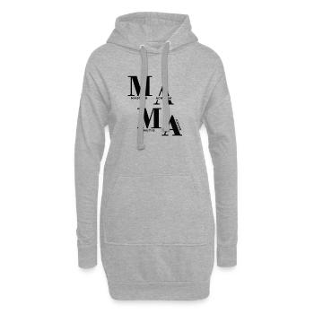 Gestaffeltes MAMA Design in Schwarz für helle Mode - Hoodie-Kleid - Grau meliert - Vorne