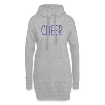 Auberginen-Jubel - Hoodie-Kleid - Grau meliert - Vorne