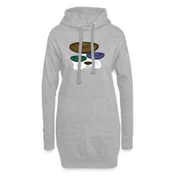 bunte Pilze Pilz Natur Wald  - Hoodie-Kleid - Grau meliert - Vorne
