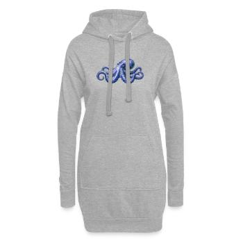 Poulpe en mosaïque - Conception maritime pour éventails de mer - Sweat-shirt à capuche long Femme - gris chiné - Devant