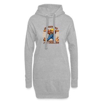 Je peux pas j'ai chantier - Sweat-shirt à capuche long Femme - gris chiné - Devant