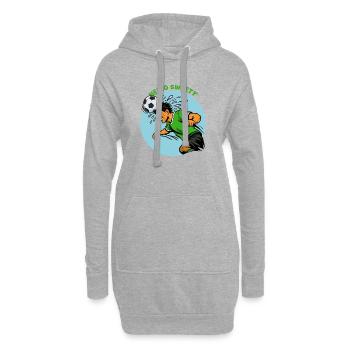 Kopfball Cartoon-Fußballheld - Hoodie-Kleid - Grau meliert - Vorne
