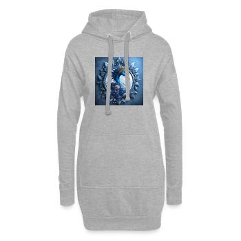 Blauer Phoenix-Wappen im Bild - Hoodie-Kleid - Grau meliert - Vorne