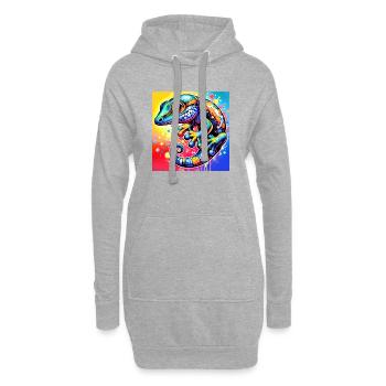 Gecko - Hoodie-Kleid - Grau meliert - Vorne