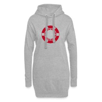 Pièce de casino - Sweat-shirt à capuche long Femme - gris chiné - Devant