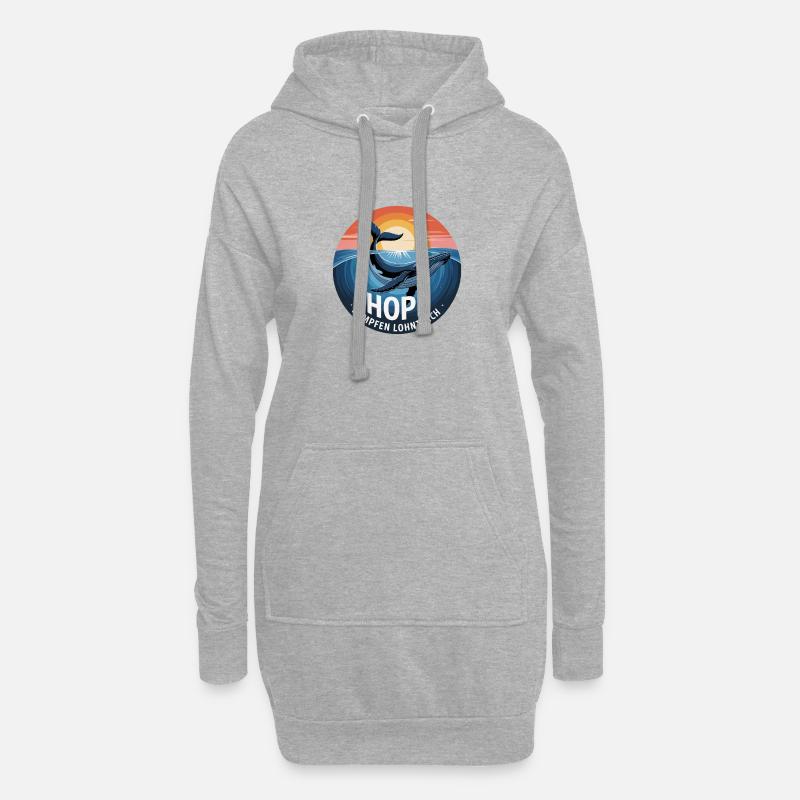 Hope/ Timmy der Wal in der Ostsee - Hoodie-Kleid - Grau meliert