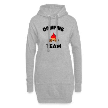 Conception de la silhouette du feu de camp - Sweat-shirt à capuche long Femme - gris chiné - Devant