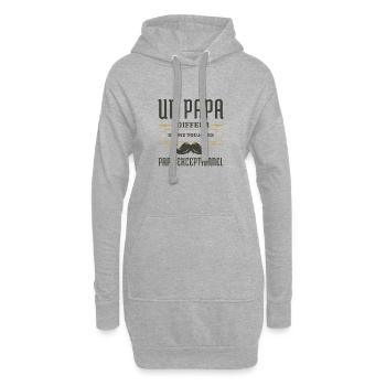 Papa coiffeur donne toujours papy exceptionnel - Sweat-shirt à capuche long Femme - gris chiné - Devant