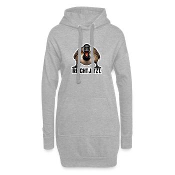 Reicht jetzt – Wütende Gans lustiger Spruch - Hoodie-Kleid - Grau meliert - Vorne