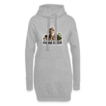 Ich war es nicht – Süße Katze Chaos lustiger Spruc - Hoodie-Kleid - Grau meliert - Vorne