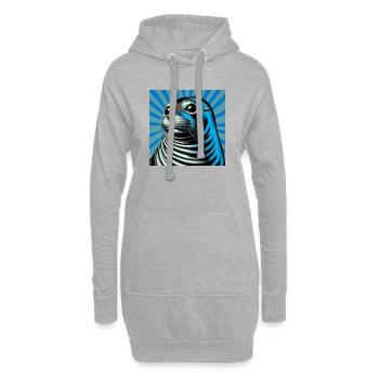 Phoque - Sweat-shirt à capuche long Femme - gris chiné - Devant