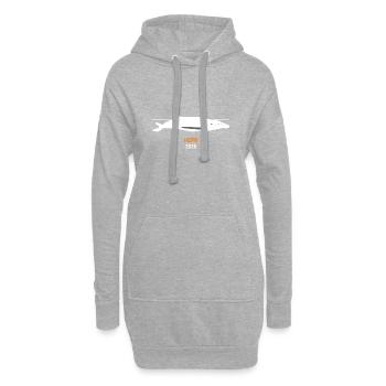 Minimalist Whale HOPE 2026 | Wal Meer Design - Hoodie-Kleid - Grau meliert - Vorne