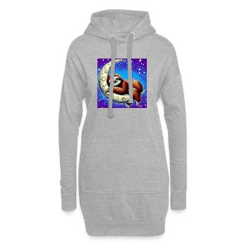 La paresse dort sur la Lune - Sweat-shirt à capuche long Femme - gris chiné - Devant