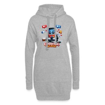 Connectés mais seuls - Sweat-shirt à capuche long Femme - gris chiné - Devant