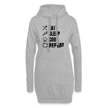 Plan de cuisson - Sweat-shirt à capuche long Femme - gris chiné - Devant