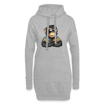 Vacances de bandes dessinées Singe - Sweat-shirt à capuche long Femme - gris chiné - Devant