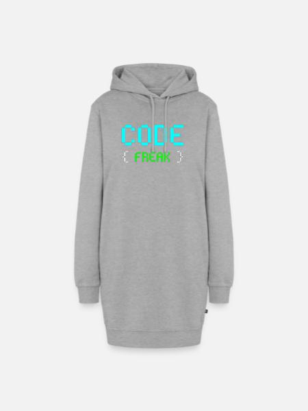 Pixel Code Freak Neon Tee - Hoodie-Kleid - Grau meliert