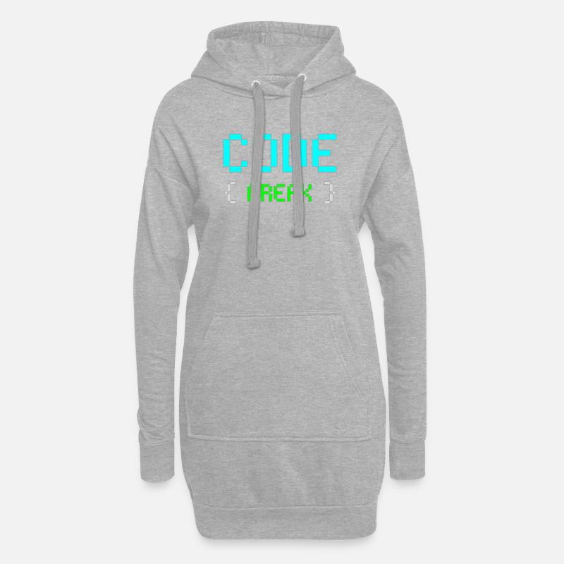 Pixel Code Freak Neon Tee - Hoodie Dress - heather grey