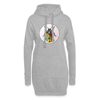 Lebender Regenbogenkäfer - Hoodie-Kleid - Grau meliert - Vorne
