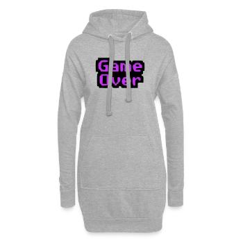 Game Over Pixel Retro - Sweat-shirt à capuche long Femme - gris chiné - Devant
