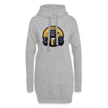 Gorilla Bier Lustig - Hoodie-Kleid - Grau meliert - Vorne