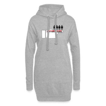 Poing Autoritaire  - Sweat-shirt à capuche long Femme - gris chiné - Devant