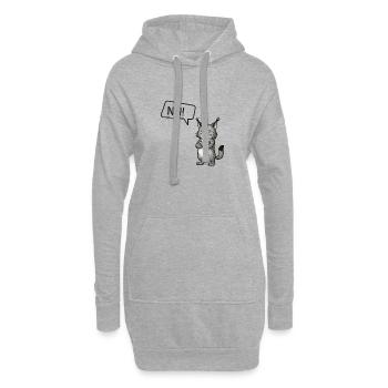 Nö! Luchs – Sturer Pinselohr sagt Nein - Hoodie-Kleid - Grau meliert - Vorne