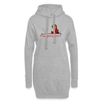 Hippo - Hoodie-Kleid - Grau meliert - Vorne