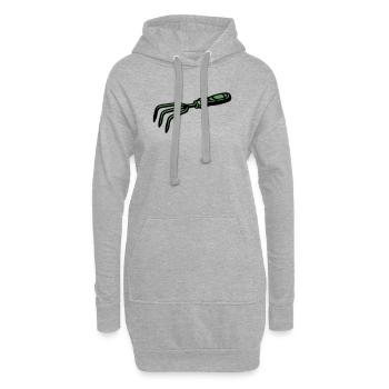Gartenkralle Handgrubber Icon - Hoodie-Kleid - Grau meliert - Vorne