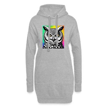 Eule - Hoodie-Kleid - Grau meliert - Vorne