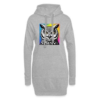 Eule - Hoodie-Kleid - Grau meliert - Vorne