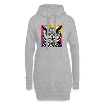 Eule - Hoodie-Kleid - Grau meliert - Vorne
