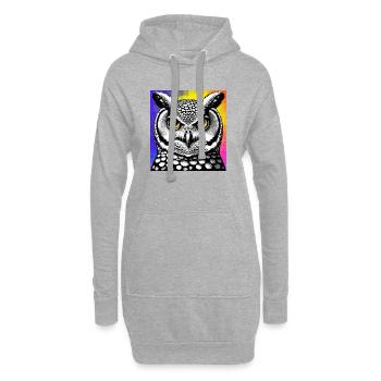hibou - Sweat-shirt à capuche long Femme - gris chiné - Devant