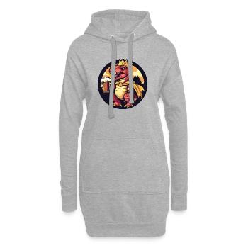 Dinosaurier T-Rex Bier Lustig - Hoodie-Kleid - Grau meliert - Vorne