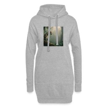 Nebelparder im Nebelwald Majestaetisches Tier - Hoodie-Kleid - Grau meliert - Vorne