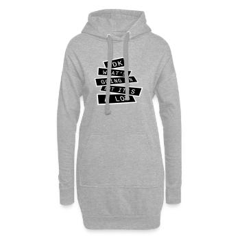 Je ne sais pas ce qui se passe mais c’est vraiment dépassé - Sweat-shirt à capuche long Femme - gris chiné - Devant