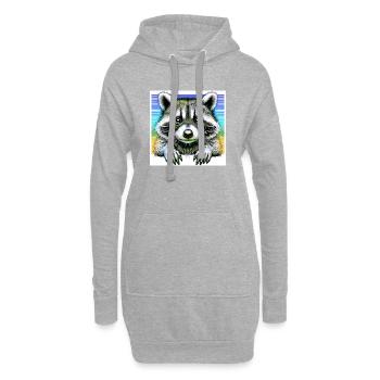 Raton laveur - Sweat-shirt à capuche long Femme - gris chiné - Devant