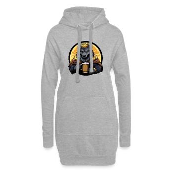 Wolf Beer Drôle - Sweat-shirt à capuche long Femme - gris chiné - Devant