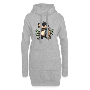 Vacances de bandes dessinées Dinosaur Stegosaurus - Sweat-shirt à capuche long Femme - gris chiné - Devant