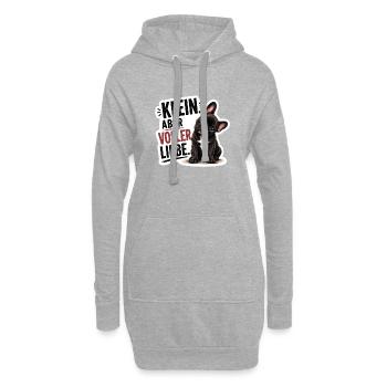 Frenchie Klein aber voller Liebe - Hoodie-Kleid - Grau meliert - Vorne