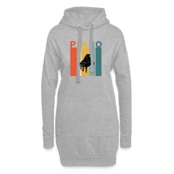 Cadeau piano Vintage - Sweat-shirt à capuche long Femme - gris chiné - Devant