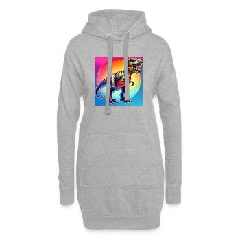 Dinosaurier - Hoodie-Kleid - Grau meliert - Vorne