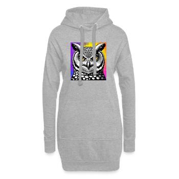Eule - Hoodie-Kleid - Grau meliert - Vorne