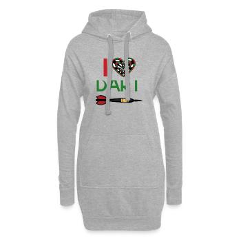 J’adore Dard Heart - Sweat-shirt à capuche long Femme - gris chiné - Devant