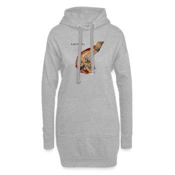 Barcelona im Farbwirbel - Hoodie-Kleid - Grau meliert - Vorne
