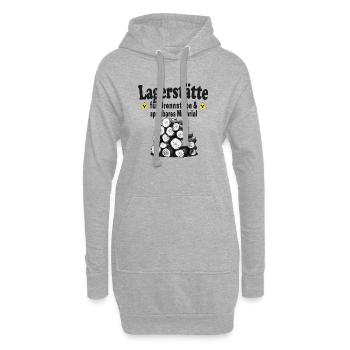 Lagerstätte Brennstäbe lustiger Holz Spruch - Hoodie-Kleid - Grau meliert - Vorne