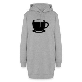 Tasse de thé - Sweat-shirt à capuche long Femme - gris chiné - Devant